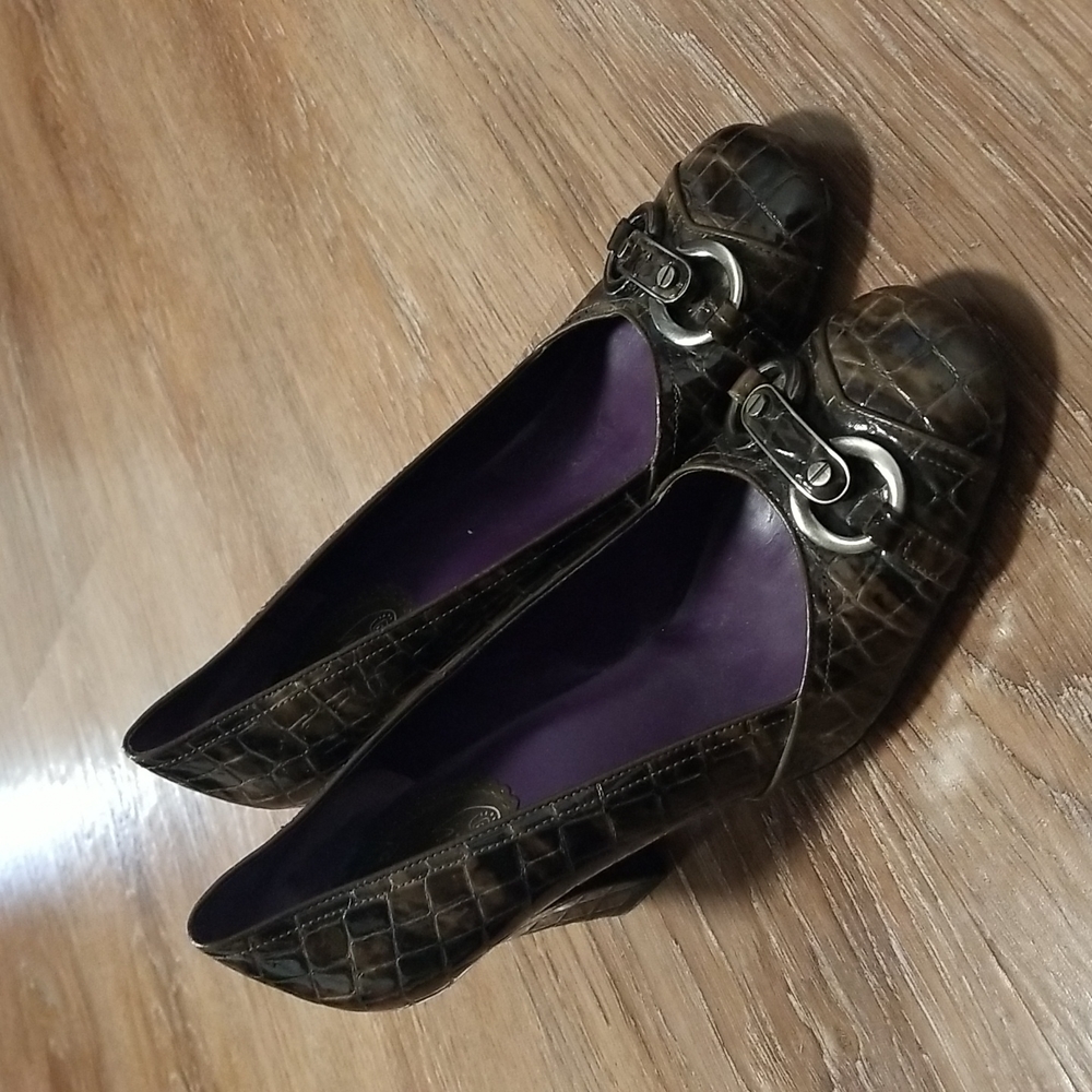(8) Frankie & Dany Reptile Textured Heels Night Out Business Formal Chunky 90s